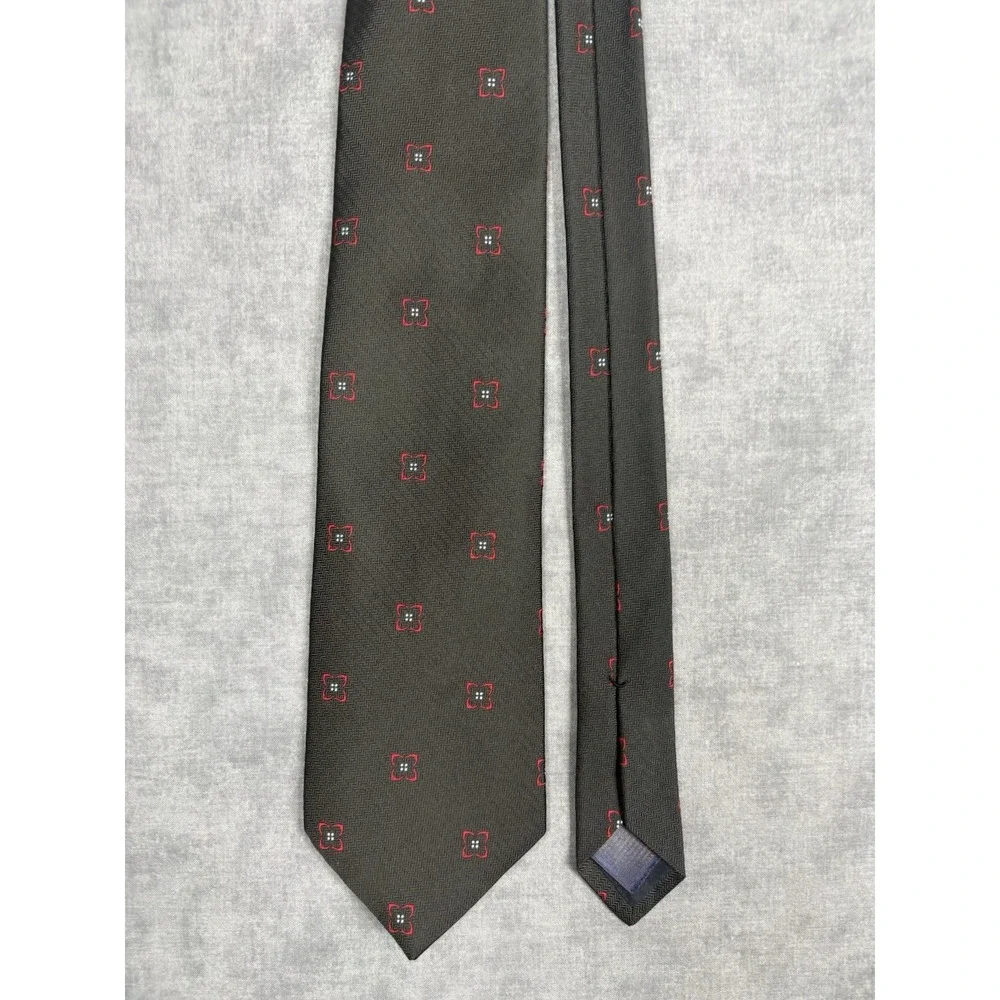 Lot 2 Brooks Brothers Makers Silk Ties USA Geometric Blue Black 3.5